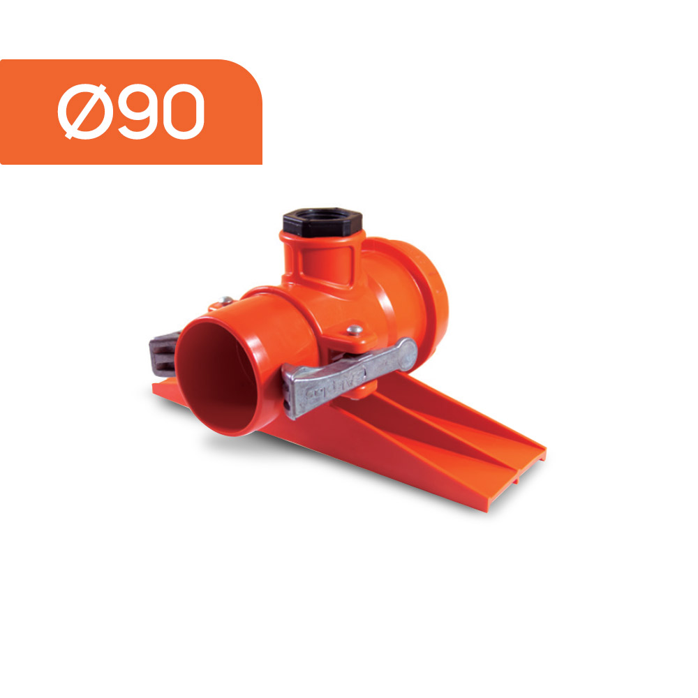 Akplas - Ø90 Boru Ayağı Mandallı Abot Ak - Hızlı Bağlantı Elemanları -Yağmurlama Sulama Boruları Ek Parçaları