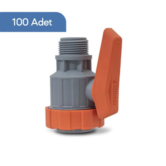 Mikvel - Kırılmaz Küresel Vana -PVC Boru Bağlantısı - 100 Adet