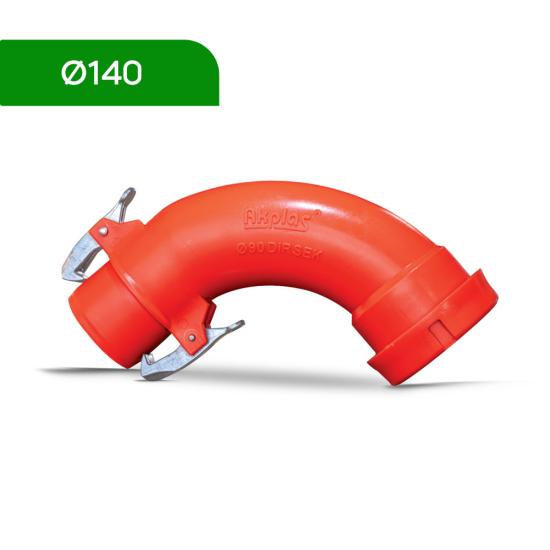 Akplas –Yağmurlama Sulama Sistemleri – Ø140 Mandallı Dirsek Ak - Kelepçeli Yağmurlama Boruları - Ek Parçaları